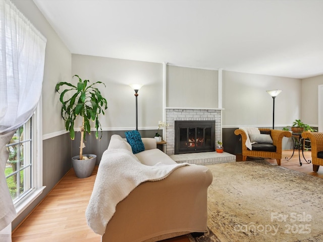 7317 Red Branch Ln, Charlotte, NC 28226 - living area with wood finished floors and a fireplace