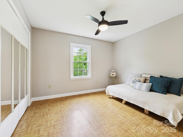 7317 Red Branch Ln, Charlotte, NC 28226 - bedroom with ceiling fan and baseboards