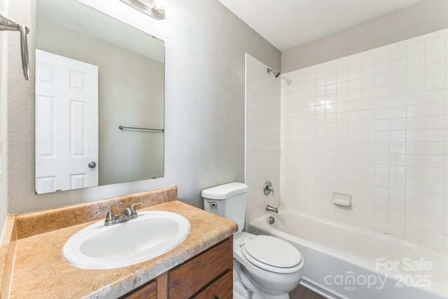 673 Shellbark Dr, Concord, NC 28025 - bathroom featuring toilet, vanity, and shower / bathtub combination