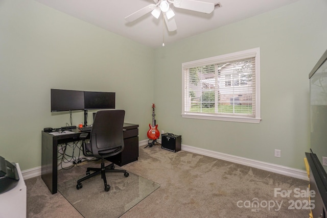 14831 Charterhouse Ln, Huntersville, NC 28078 - carpeted office space with baseboards and ceiling fan