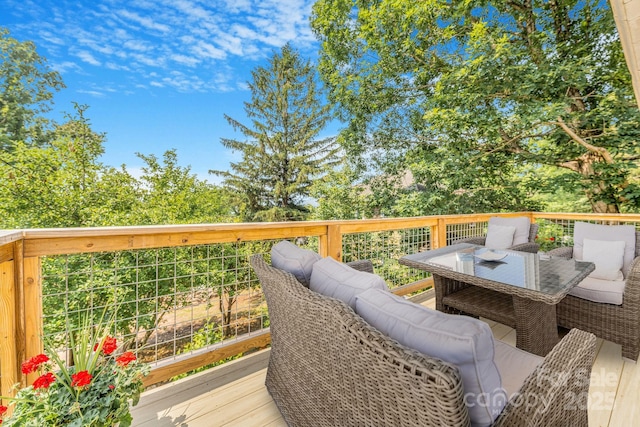 64 Mclain St, Asheville, NC 28803 - wooden deck featuring outdoor dining space