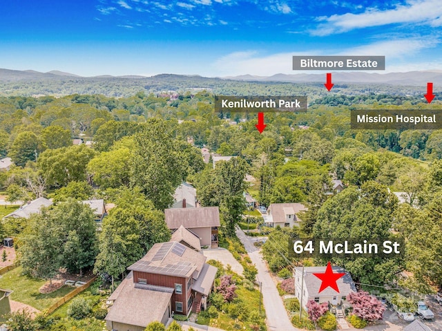 64 Mclain St, Asheville, NC 28803 - bird's eye view of a mountain backdrop