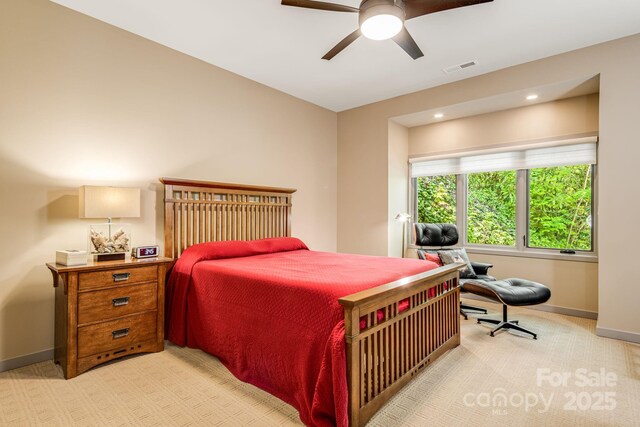 1760 Winding Creek Dr, Waynesville, NC 28786 - bedroom with light colored carpet, baseboards, and a ceiling fan