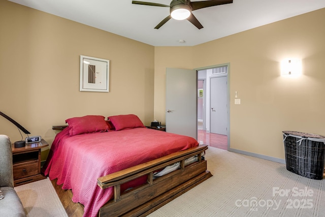 1760 Winding Creek Dr, Waynesville, NC 28786 - bedroom with a ceiling fan, light colored carpet, and baseboards