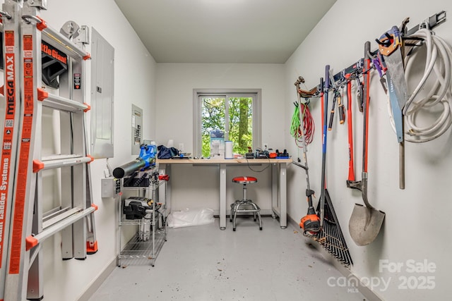 1760 Winding Creek Dr, Waynesville, NC 28786 - miscellaneous room with electric panel and concrete floors