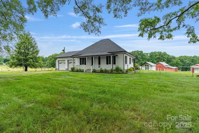 956 Stony Point Rd, Kings Mountain, NC 28086 - view of front facade with covered porch, an attached garage, and roof with shingles