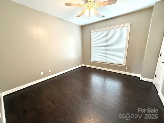 141 Weathers Creek Rd, Troutman, NC 28166 - unfurnished room with a ceiling fan and dark wood finished floors