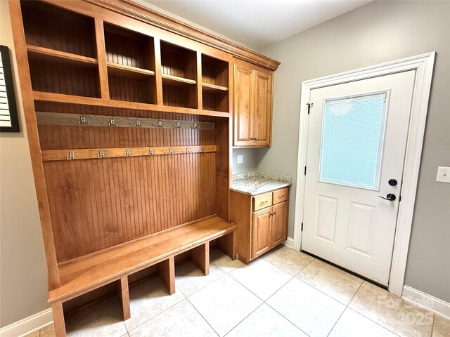 141 Weathers Creek Rd, Troutman, NC 28166 - mudroom with light tile patterned floors and baseboards