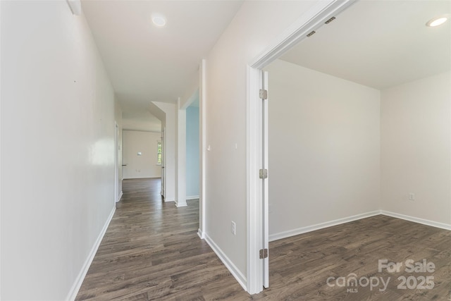 347 Carolina Hemlock Dr, Locust, NC 28097 - hallway with wood finished floors, baseboards, and recessed lighting