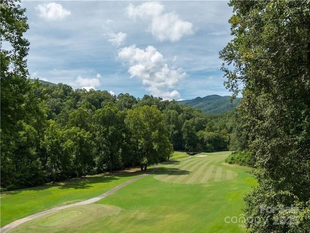 117 Eagles Crest Way, Lake Lure, NC 28746 - view of home's community with golf course view, a yard, and a mountain view