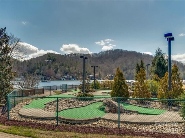 117 Eagles Crest Way, Lake Lure, NC 28746 - view of community with a mountain view, a forest view, and an area to practice putting