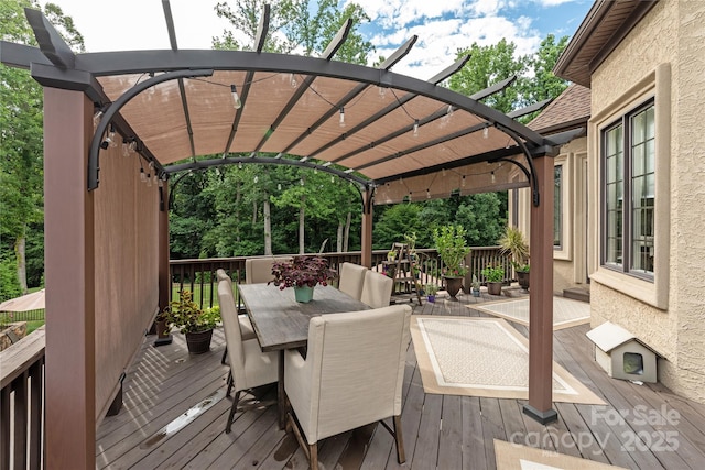 1032 Seminole Dr, Waxhaw, NC 28173 - deck featuring a pergola and outdoor dining space
