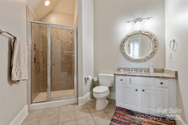 1032 Seminole Dr, Waxhaw, NC 28173 - full bath featuring vanity, a stall shower, and tile patterned flooring