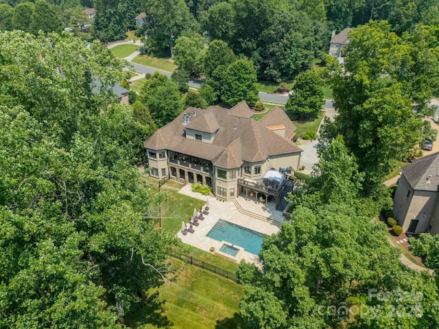 1032 Seminole Dr, Waxhaw, NC 28173 - view from above of property with a pool