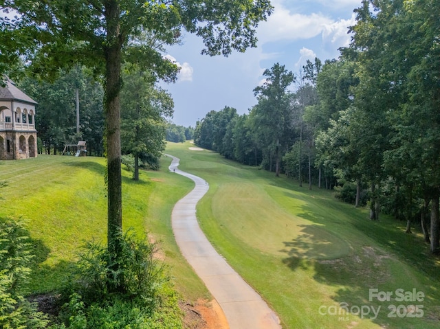 1032 Seminole Dr, Waxhaw, NC 28173 - view of community featuring a lawn, golf course view, and view of scattered trees