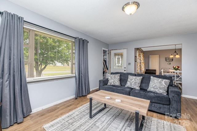 2210 Joes Lake Rd, Shelby, NC 28152 - living area with wood finished floors and baseboards
