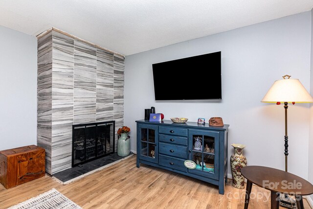 2210 Joes Lake Rd, Shelby, NC 28152 - living area featuring wood finished floors and a tiled fireplace