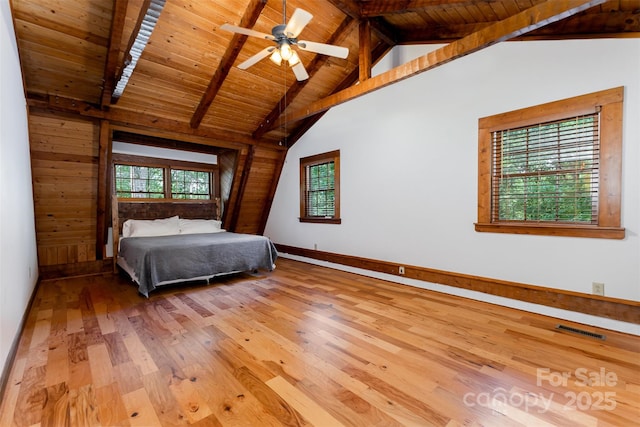 2709 Blythe Rd, Waxhaw, NC 28173 - bedroom with wooden ceiling, hardwood / wood-style flooring, multiple windows, and baseboards