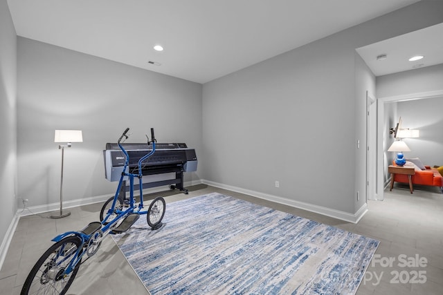 2009 Waterbury Ln, Waxhaw, NC 28173 - workout room with baseboards and recessed lighting