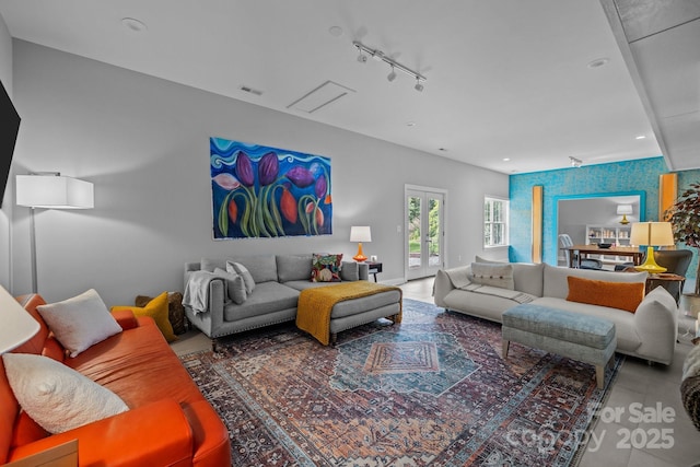 2009 Waterbury Ln, Waxhaw, NC 28173 - living area featuring rail lighting