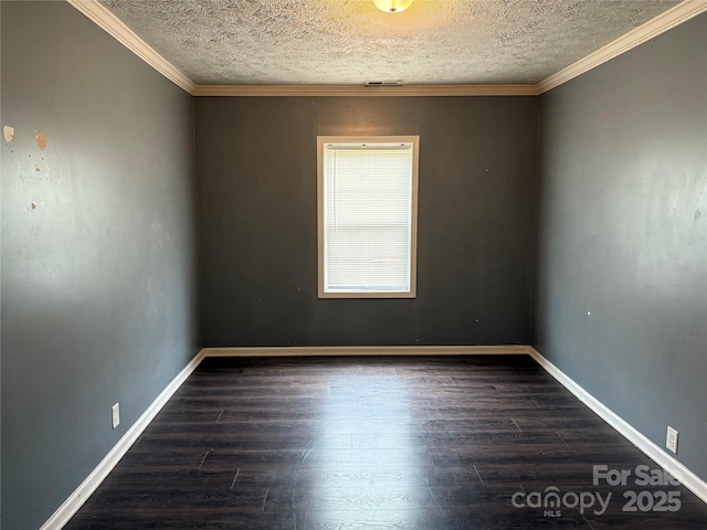 303 Southern Ave, East Spencer, NC 28039 - empty room with a textured ceiling, wood finished floors, baseboards, and ornamental molding