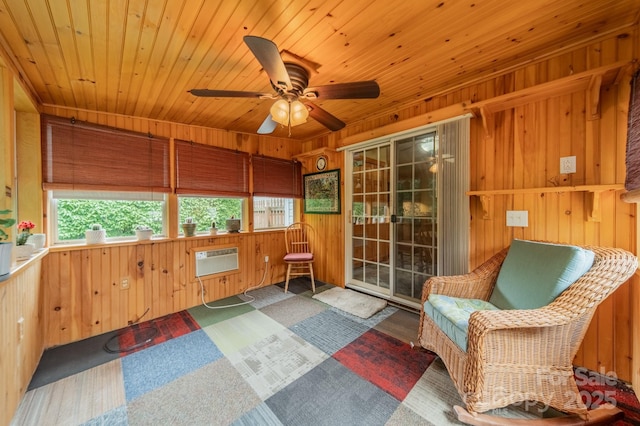 199 Ashmont Dr, Kannapolis, NC 28081 - sunroom / solarium featuring healthy amount of natural light, a ceiling fan, and a wall unit AC