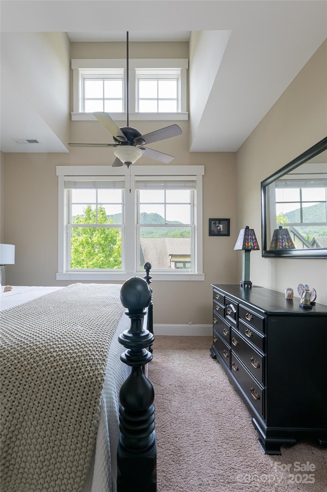 4 Fitzgerald Rd, Black Mountain, NC 28711 - bedroom featuring light carpet, baseboards, and a towering ceiling