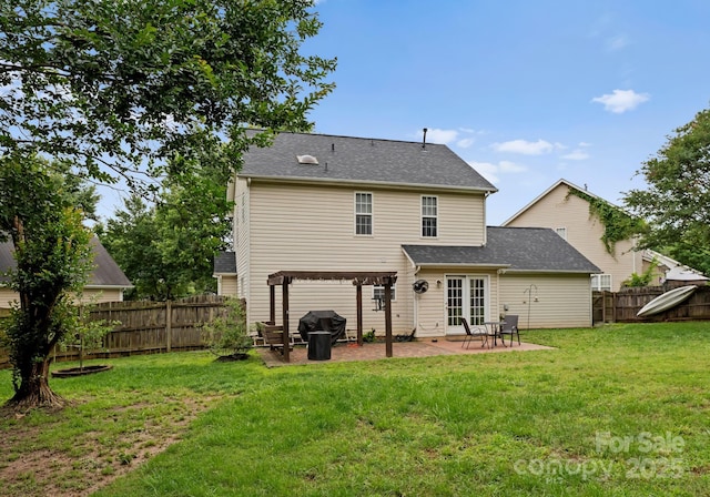 8808 Palmutum Pl, Charlotte, NC 28269 - rear view of house with a patio, a pergola, and french doors