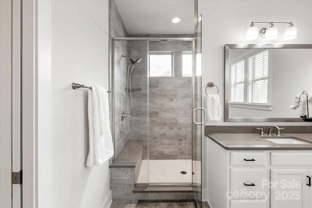 1244 Weir Ct, Fort Mill, SC 29708 - full bath with plenty of natural light, vanity, and a shower stall