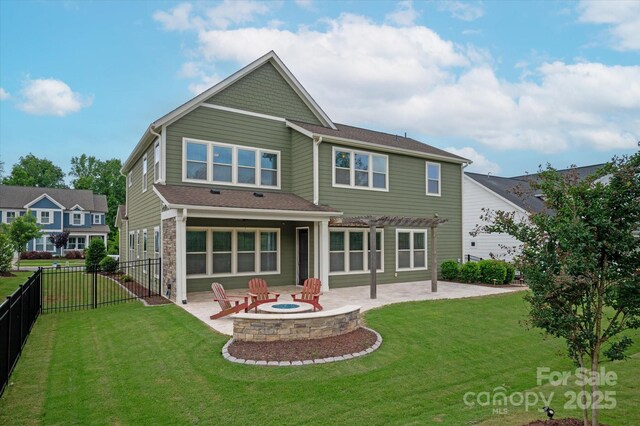 1244 Weir Ct, Fort Mill, SC 29708 - rear view of property featuring a patio and an outdoor fire pit