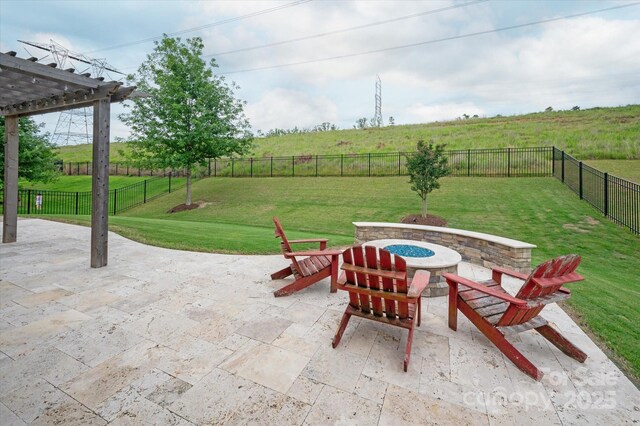 1244 Weir Ct, Fort Mill, SC 29708 - view of patio / terrace with a fire pit and a pergola