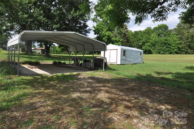3505 Valley Dr, Chester, SC 29706 - view of vehicle parking featuring a shed and a carport