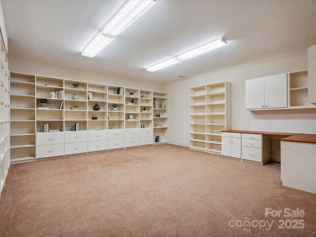 5805 Copperleaf Commons Ct, Charlotte, NC 28277 - unfurnished room featuring light carpet, a desk, and built in features