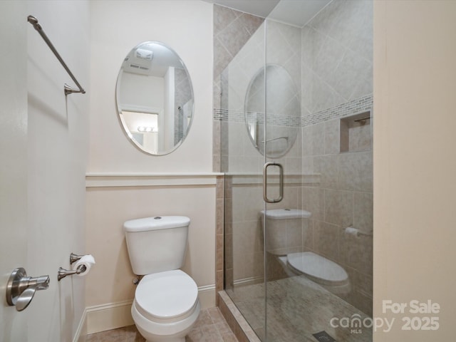 5805 Copperleaf Commons Ct, Charlotte, NC 28277 - bathroom featuring a shower stall and tile patterned flooring
