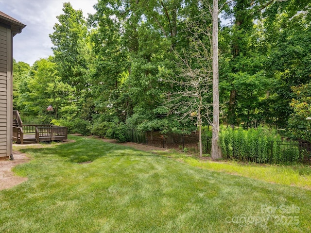 5805 Copperleaf Commons Ct, Charlotte, NC 28277 - view of yard featuring a deck and a view of trees