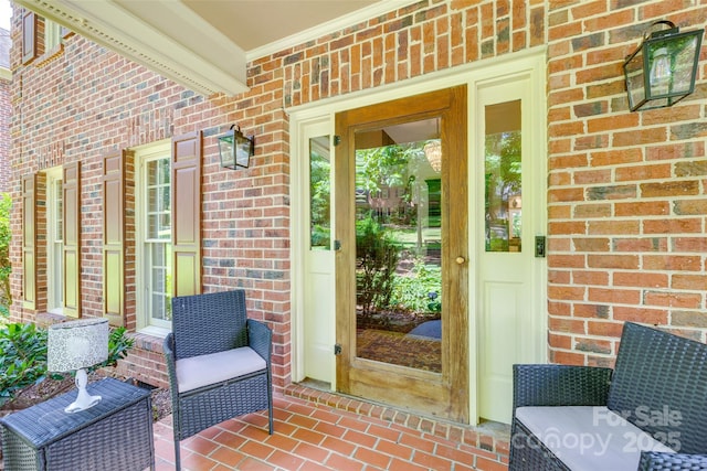 10215 Balmoral Cir, Charlotte, NC 28210 - doorway to property with brick siding