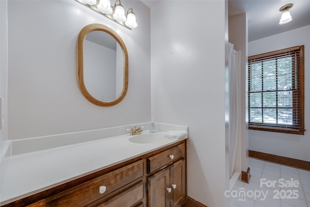 10215 Balmoral Cir, Charlotte, NC 28210 - bathroom with vanity and tile patterned flooring