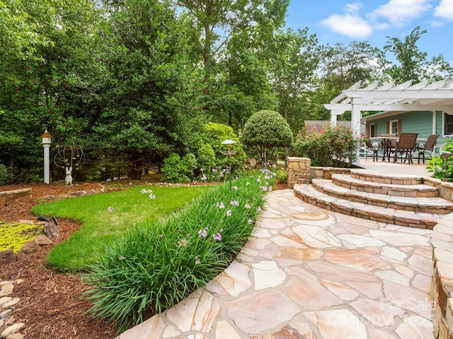 1165 Mountain Laurel Dr, Columbus, NC 28722 - view of yard featuring a pergola, a patio area, and outdoor dining area