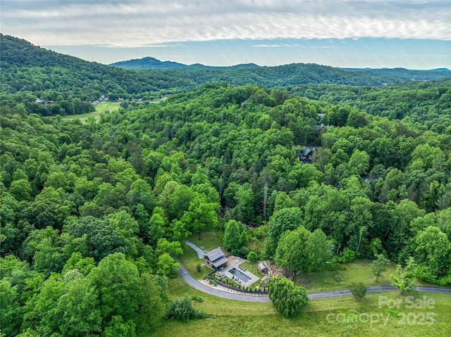 400 Kings Dr, Lake Lure, NC 28746 - aerial view of a heavily wooded area and a mountainous background