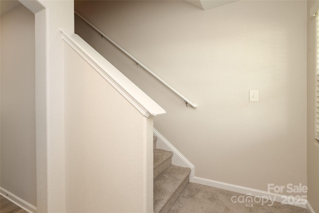 3349 Ellingford Rd, Charlotte, NC 28214 - staircase with baseboards and carpet flooring