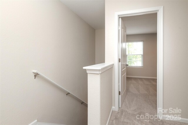 3349 Ellingford Rd, Charlotte, NC 28214 - stairway featuring carpet floors and baseboards