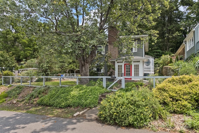 20 Kenilwood Pl, Asheville, NC 28803 - view of front of property featuring a fenced front yard, a chimney, and a gate