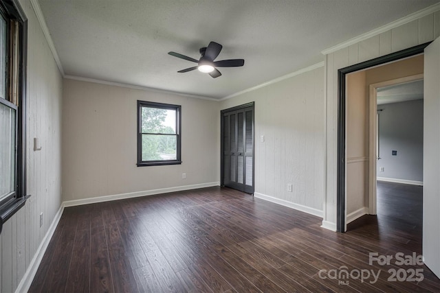 2653 Fairway Acres Cir, Lenoir, NC 28645 - unfurnished bedroom featuring hardwood / wood-style flooring, ornamental molding, and ceiling fan