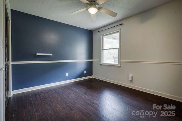 2653 Fairway Acres Cir, Lenoir, NC 28645 - empty room with a ceiling fan, a textured ceiling, and wood finished floors