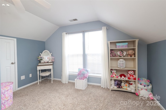 2018 Rosewater Ln, Indian Trail, NC 28079 - recreation room with lofted ceiling, carpet floors, plenty of natural light, and baseboards