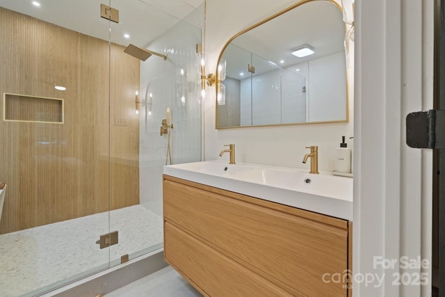 3326 Winterfield Pl, Charlotte, NC 28205 - full bath featuring a shower stall and double vanity