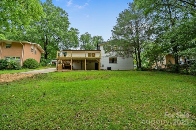 3326 Winterfield Pl, Charlotte, NC 28205 - back of house with a deck and a lawn