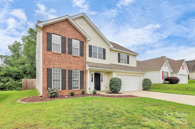 720 Reigate Rd, Charlotte, NC 28262 - view of front of property featuring concrete driveway, brick siding, and an attached garage