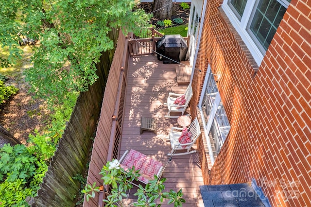 361 5th St NW, Hickory, NC 28601 - wooden terrace featuring area for grilling