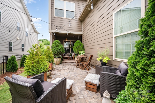 915 Claires Creek Ln, Davidson, NC 28036 - view of patio with an outdoor hangout area